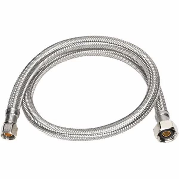 0.375 in. Flare x 0.5 in. Female Pipe x 12 in. Stainless Steel Faucet Supply Line, Greengrass, Mfr#: GR2498946